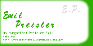 emil preisler business card